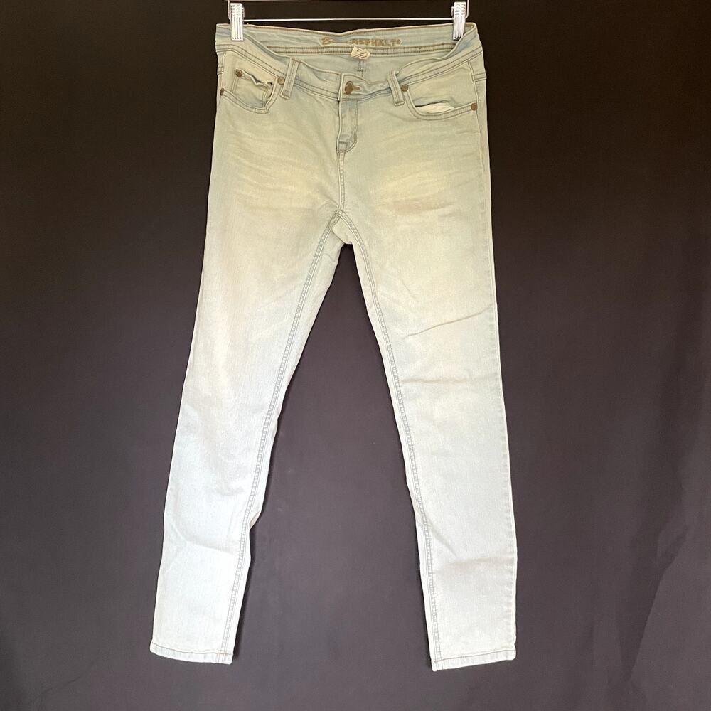 Blue Asphalt light wash denim jeans womens' size 13 juniors cotton skinny jeans